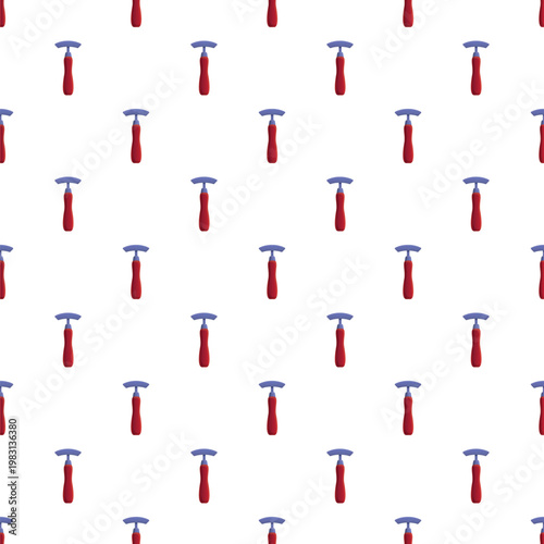 Red and blue razors repeating in a clean grid pattern for personal care