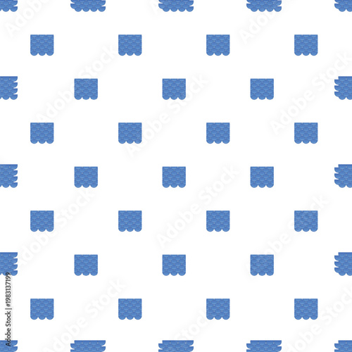 Blue roof tiles creating a repeating pattern for architectural design and building materials