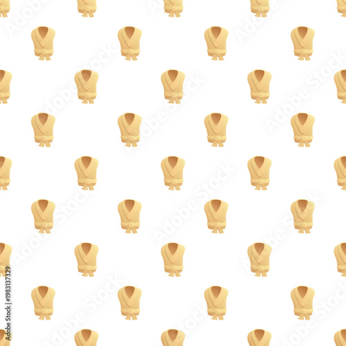 Seamless pattern of beige bathrobes creating a repetitive garment background