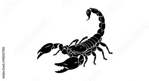 Scorpion Silhouette, Arachnid, Dangerous Insect, Vector Art