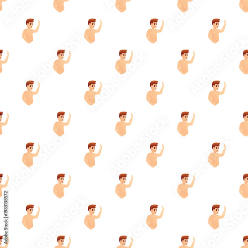 Man suffering from an allergic skin rash or an illness like chickenpox repeats in a seamless pattern