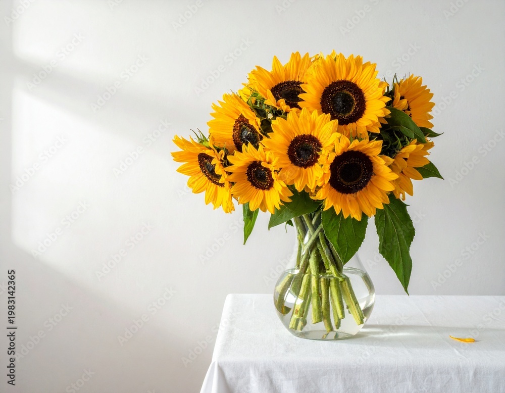 Fototapeta premium Sommerlicher Sonnenblumenstrauß