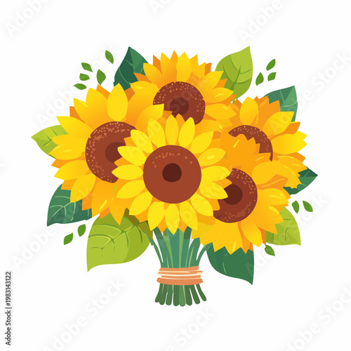 Sommerlicher Sonnenblumenstrauß