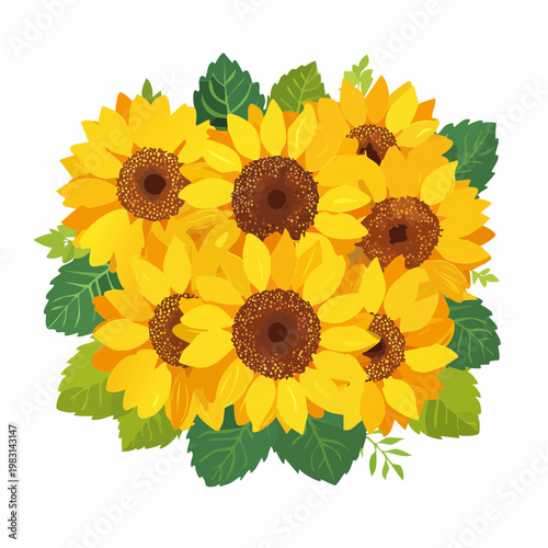 Sommerlicher Sonnenblumenstrauß