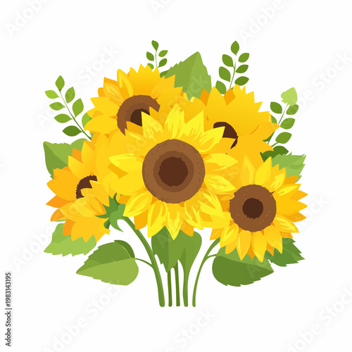 Sommerlicher Sonnenblumenstrauß