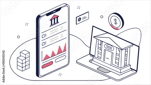 mobile finance banking app interface vector