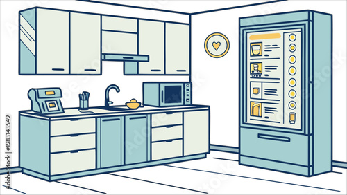 modern kitchen smart home iot illustration