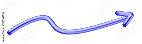 Blue wavy hand drawn line pointing to the right