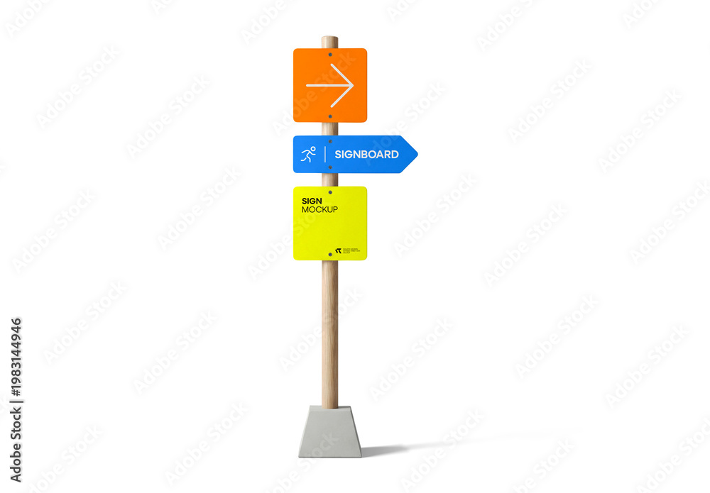 Modern Directional Signage Post Mockup Stock Template | Adobe Stock