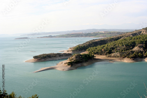 Seyhan water dam lake at adana turkey