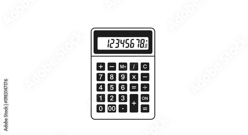 Calculator graphic illustration simple design for financial calculations