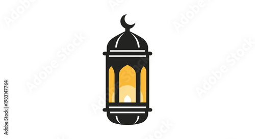 Islamic lantern illustration vector of a decorative candle holder on white