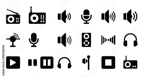 Film strip icons, movie frame symbols, 25 black filmstrip graphics, cinematic elements, film footage illustrations