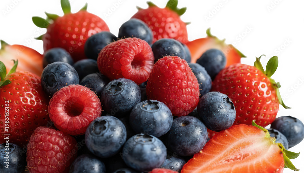 Obraz premium Fresh Berries and Strawberries Together.