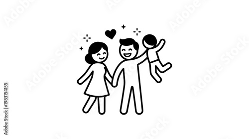 Happy Family Holding Hands with Baby