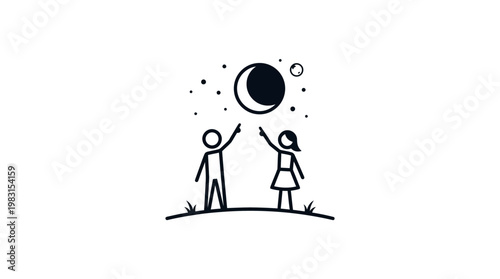 People Reaching for the Moon and Stars