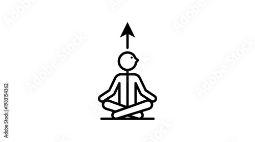 Meditation and Upward Arrow Symbolizing Spiritual Growth