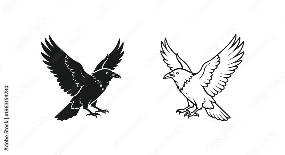 Fototapeta premium Elegant Black and White Flying Birds Design Vector