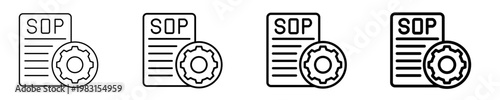 Standard Operating Procedure Icon Set Different Style Collection