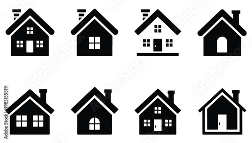 House icon set home icon vector real estate house icon vector illustration, modern line and flat style home symbols for property listings, architecture, and real estate apps, vector illustration
