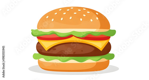flat burger illustration, realistic burger vector, cartoon burger design, minimal food illustration, modern flat design, colorful food graphic, detailed burger artwork, hand drawn burger, line art bur