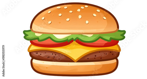 hamburger isolated illustration, burger isolated illustration, burger food illustration, fast food illustration, juicy burger illustration, cheeseburger sandwich illustration, beef burger illustration