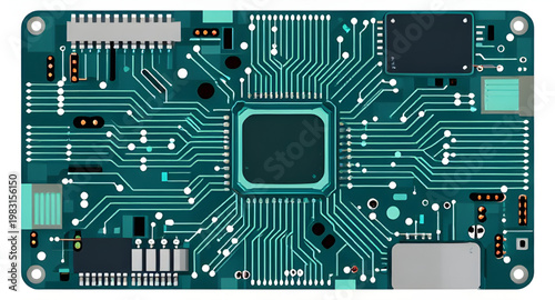 printed circuit board illustration, circuit board design illustration, pcb design illustration, electronic circuit illustration, microchip design illustration, cpu chip illustration, processor chip il