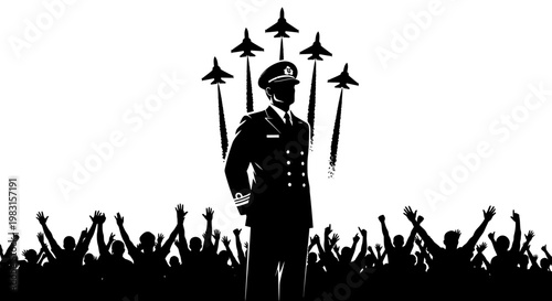 Heroic Pilot Saluted by Crowd as Jets Fly Overhead