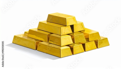 gold bars on white background