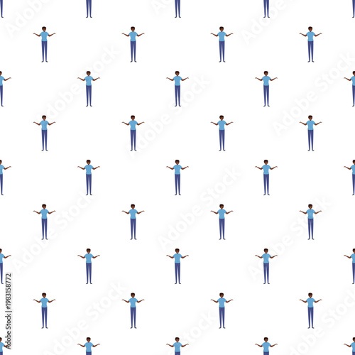 Diverse group of people forming a repeating design and background