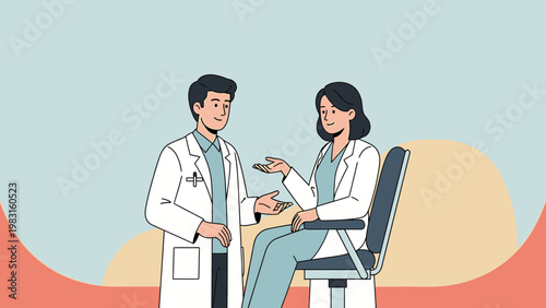 Doctors Discussing Medical Case in a Modern Clinic