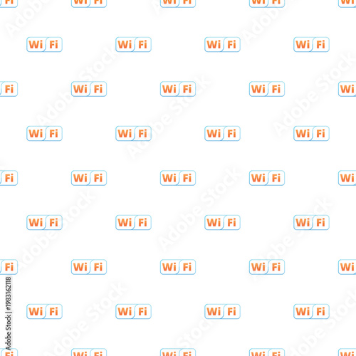 Wi fi logos forming a seamless repeatable pattern representing wireless internet technology