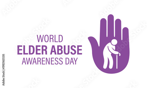 World Elder Abuse Awareness Day, observed on June 15, highlights the importance of protecting older adults and promoting their rights, safety, and dignity. Medical vector design for banner, poster.