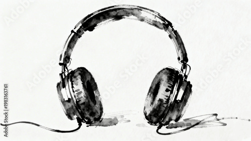 Music Ears Headphones isolated watercolor vector illustration svg