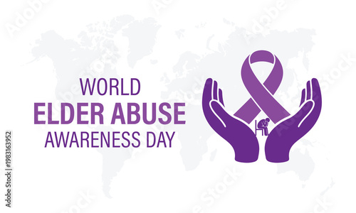 World Elder Abuse Awareness Day, observed on June 15, highlights the importance of protecting older adults and promoting their rights, safety, and dignity. Medical vector design for banner, poster.