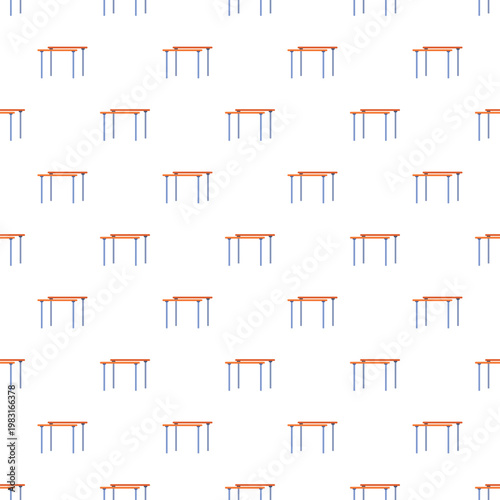 Repeating pattern of traditional parallel bars for gymnastics and workout equipment