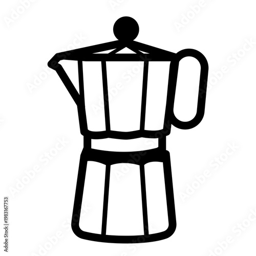 italian moka pot espresso maker icon
