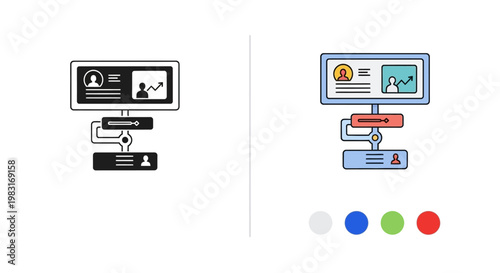 Facial recognition system, face detection technology concept