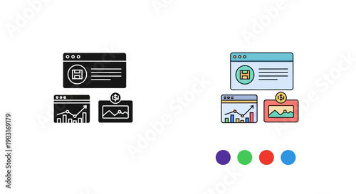 Financial dashboard website analytics and investment data