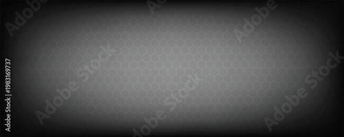 Black seamless hexagon pattern. Repeating honeycomb texture background. Geometric hexagonal halftone tech overlay backdrop. Abstract repeated hex halftone. Vector retro technology dot texure wallpaper