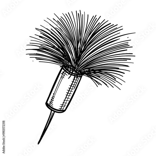 metal tranquilizer dart vector line art hand drawn illustration