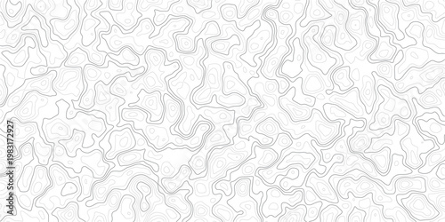 Topographic map design with wavy lines and contours on white background_3