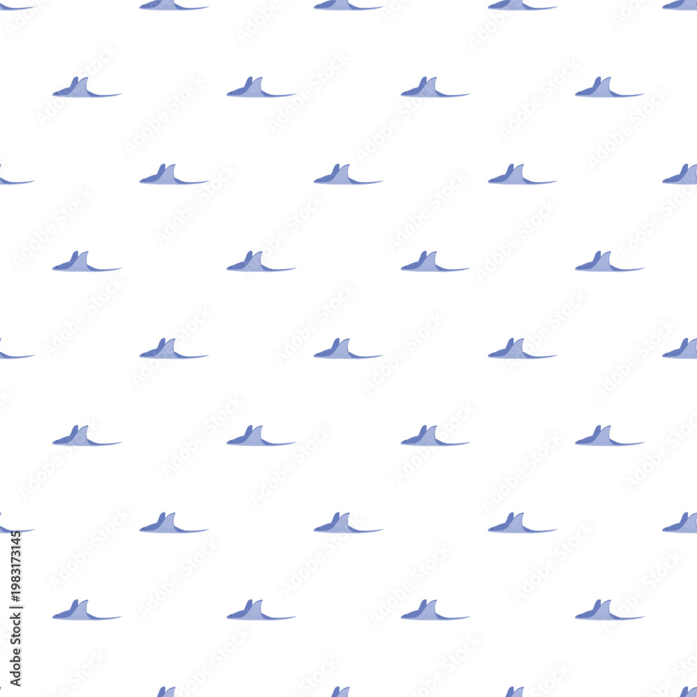 Fototapeta premium Repeating pattern of minimalist blue manta rays on a white background