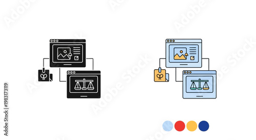 Online legal services platform concept icon