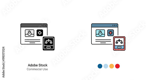 Online legal consultation, healthcare law icon