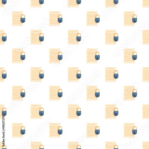 Repeating pattern showing locked digital documents for data protection