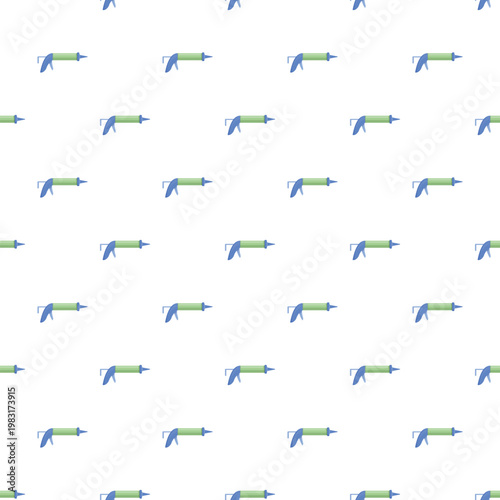 Caulking tools arranged in a repeating pattern on a white background
