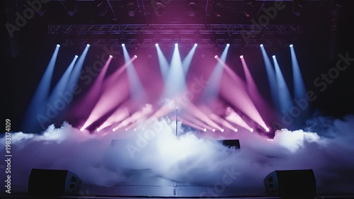 Wallpaper Mural Empty stage with lights and fog for commercial advertising, marketing campaigns, and creative projects Torontodigital.ca
