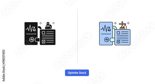 Medical records, health data analysis icon