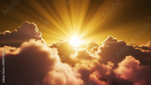 Wallpaper Mural Sunlight streaming through clouds for commercial advertising, marketing campaigns, and creative projects Torontodigital.ca